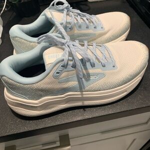 Brooks Blue and White Athletic Shoes with Cushioned Sole